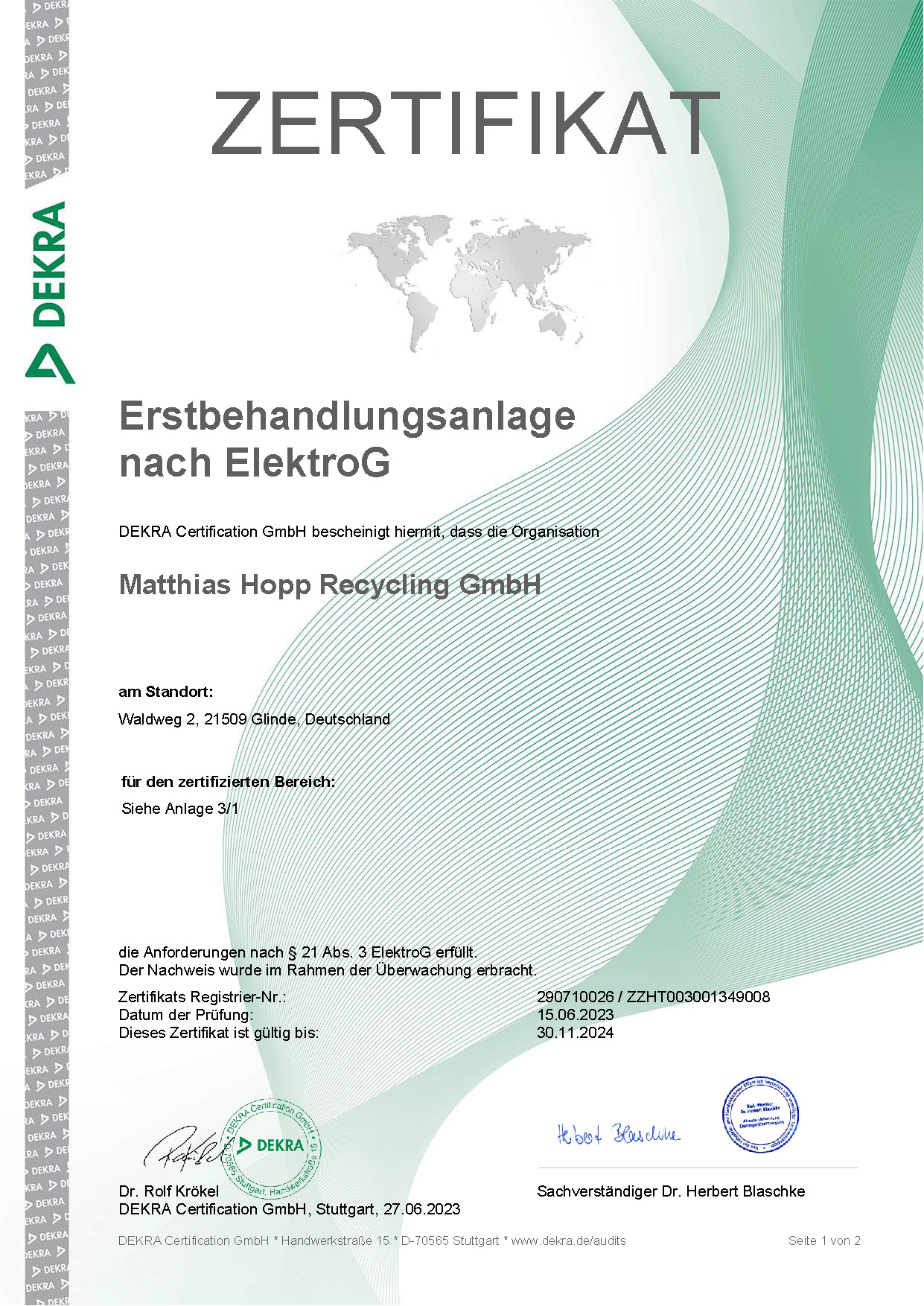 //hopp-recycling.de/wp-content/uploads/2023/11/Ue13-Zertifikat-ElektroG_Seite_1.jpg
